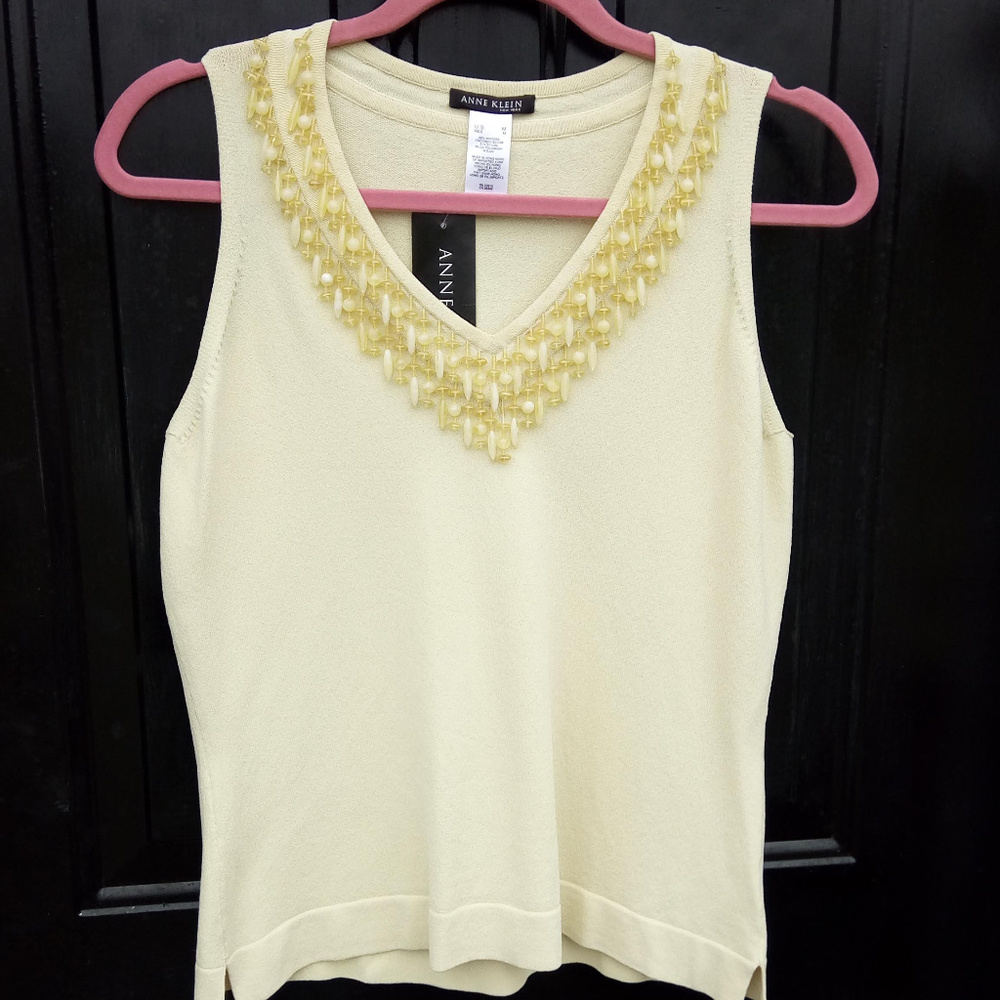 NWT Anne Klein Embellished Tank